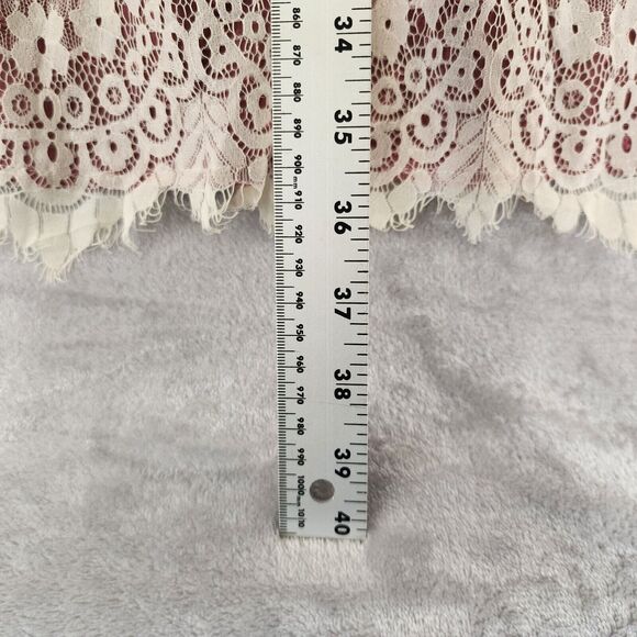 Umgee Dress Womens Large Crotched Lace Puff Sleeve Babydoll Mini Swiss Dot - Picture 9 of 10